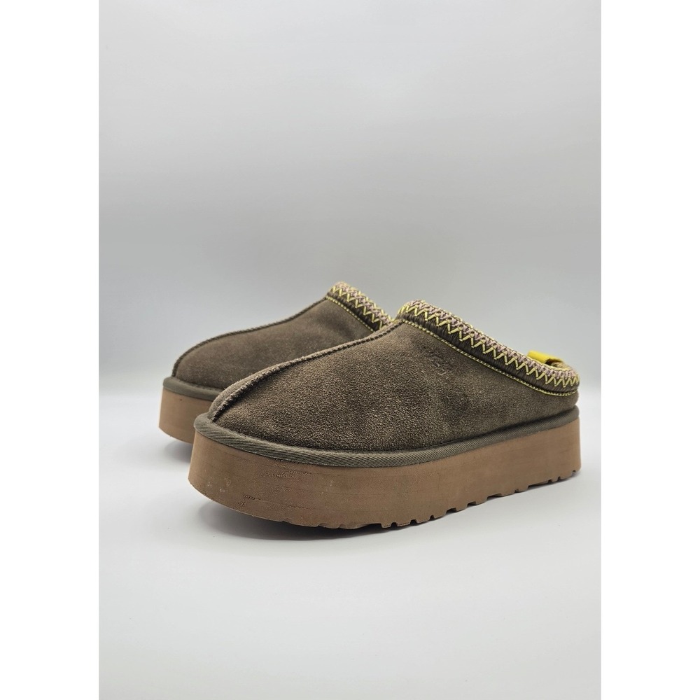 UGG Tazz Women's Slippers 9 Burnt Olive Suede Platform Clog 1122553